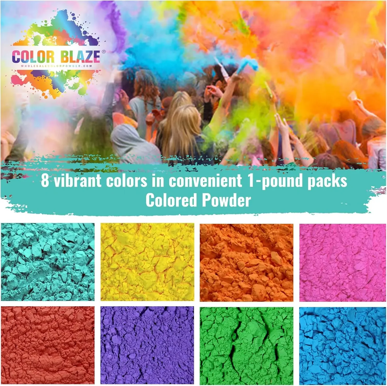 

Colored Powder 300g Bulk Color Run Powder Multicolor Powders Fog ﻿Packets for Birthday,Wedding,Party Festival,Stage Decoration