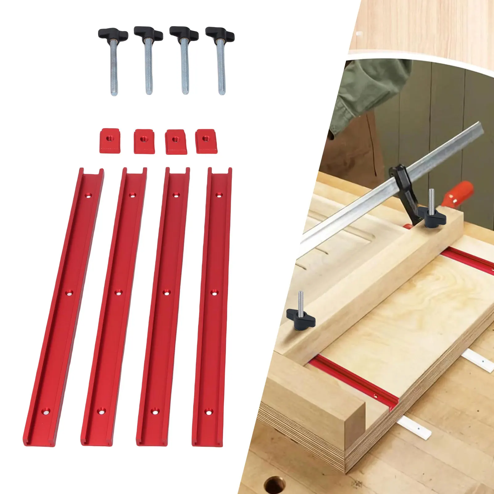 

Набор слайдеров с Т-образным пазом и M8 из алюминиевого сплава, двойной вырезной профиль, предварительно просверленные монтажные отверстия, Т-образная направляющая 400 мм для деревообработки