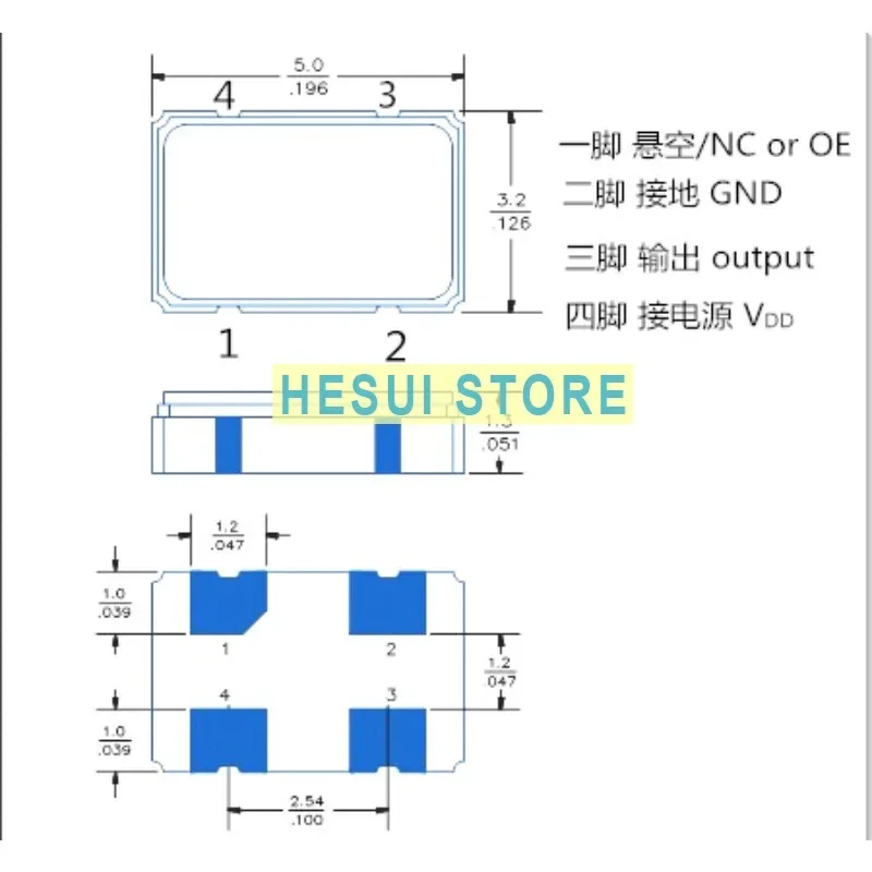 1/5/10pcs Active chip crystal OSC 5032 30M 30MHZ S5D30.000000A20F30T