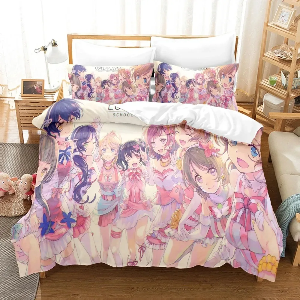 

Anime Love Live! School Idol Festival Bedding Set Boys Girls Twin Queen Size Duvet Cover Pillowcase Bed Kids Adult