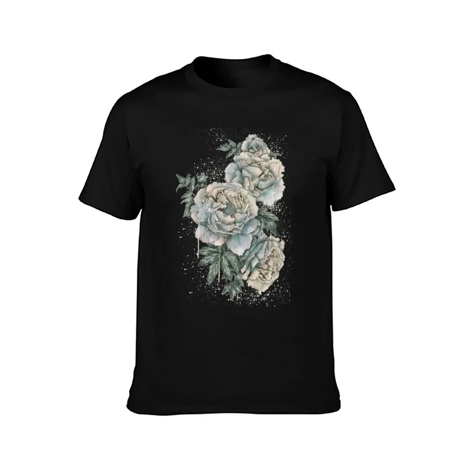 Peony patern dream T-Shirt cheap stuff graphic tee shirt slim fit t shirts for men