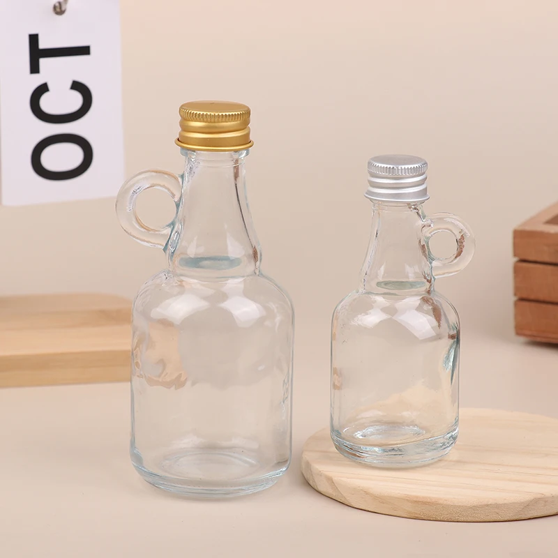 

50/100ML Empty Transparent Glass Whiskey Decanter With Gold Silver Aluminum Caps Mini Alcohol Container Liquor Glass Bottle