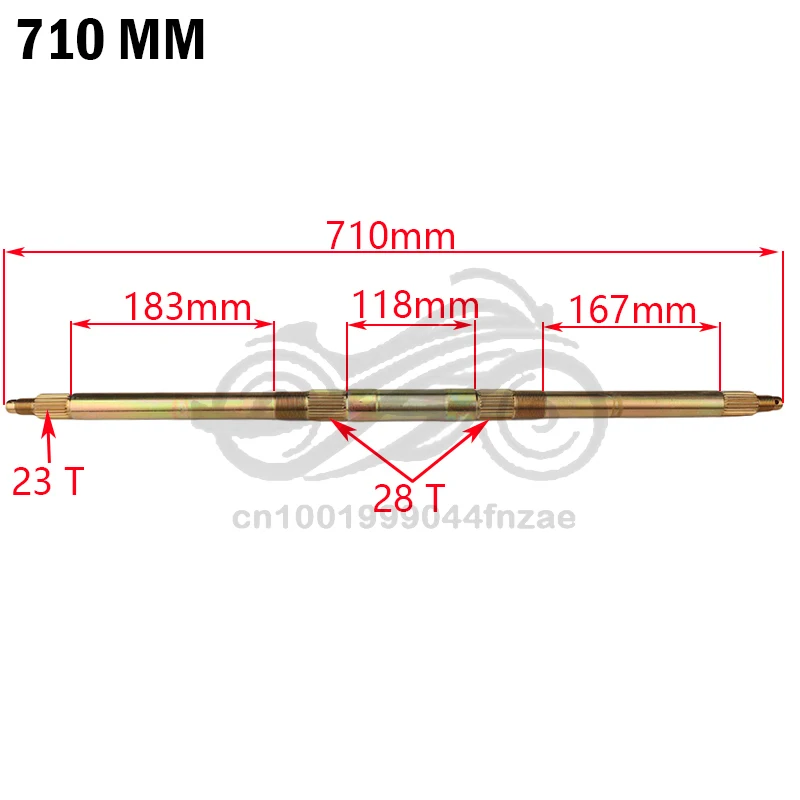 

710mm Rear Axle Fit For DIY 49cc 50cc 110cc 125cc Electric Mini Kids Go Buggy ATV Electric Vehicle Kart Quad Bike Scooter Parts