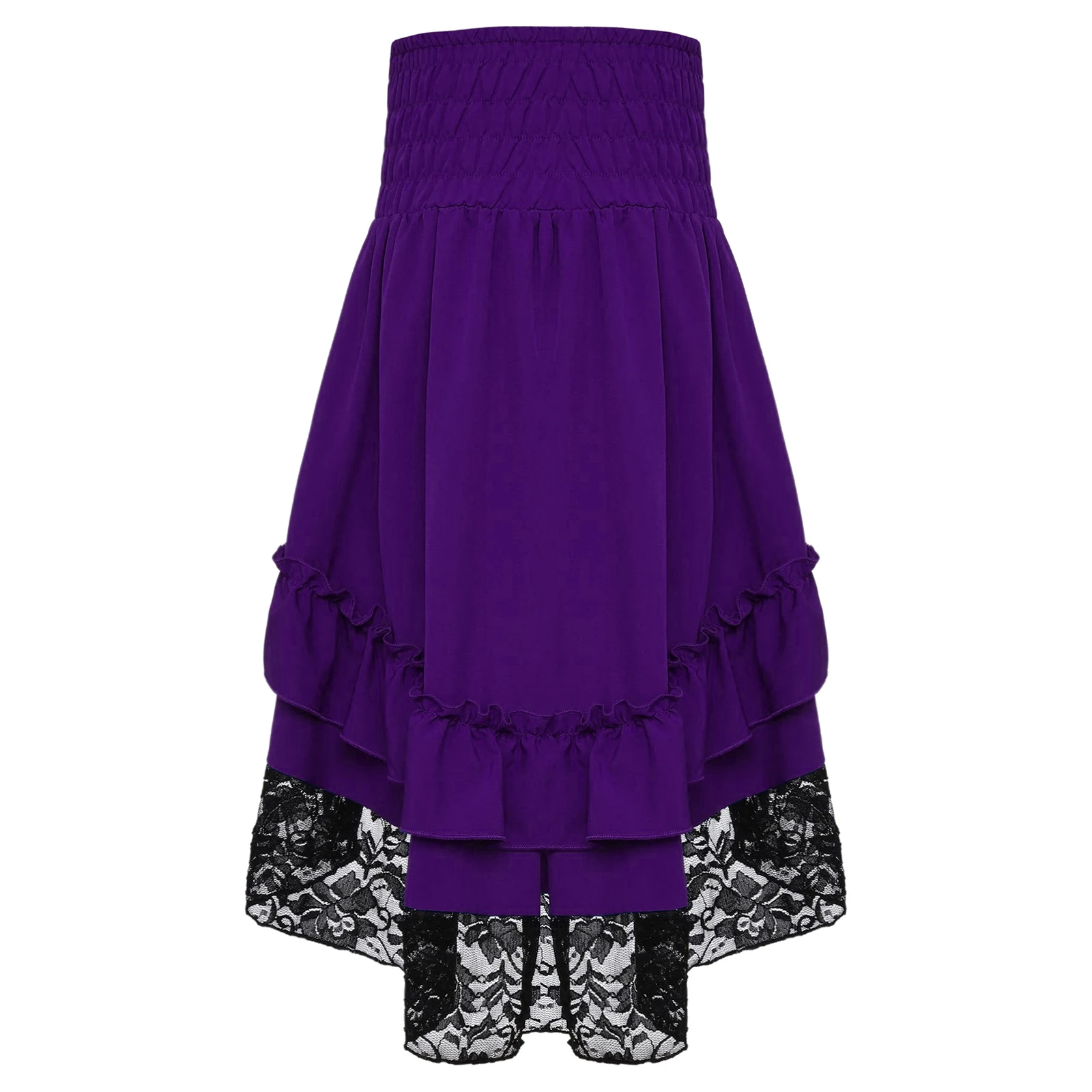 الفتيات Steampunk القوطية تنورة القرون الوسطى عصر النهضة زي خمر تنورة الفيكتوري الدانتيل يصل المتدرج كشكش التنانير هالوين زي