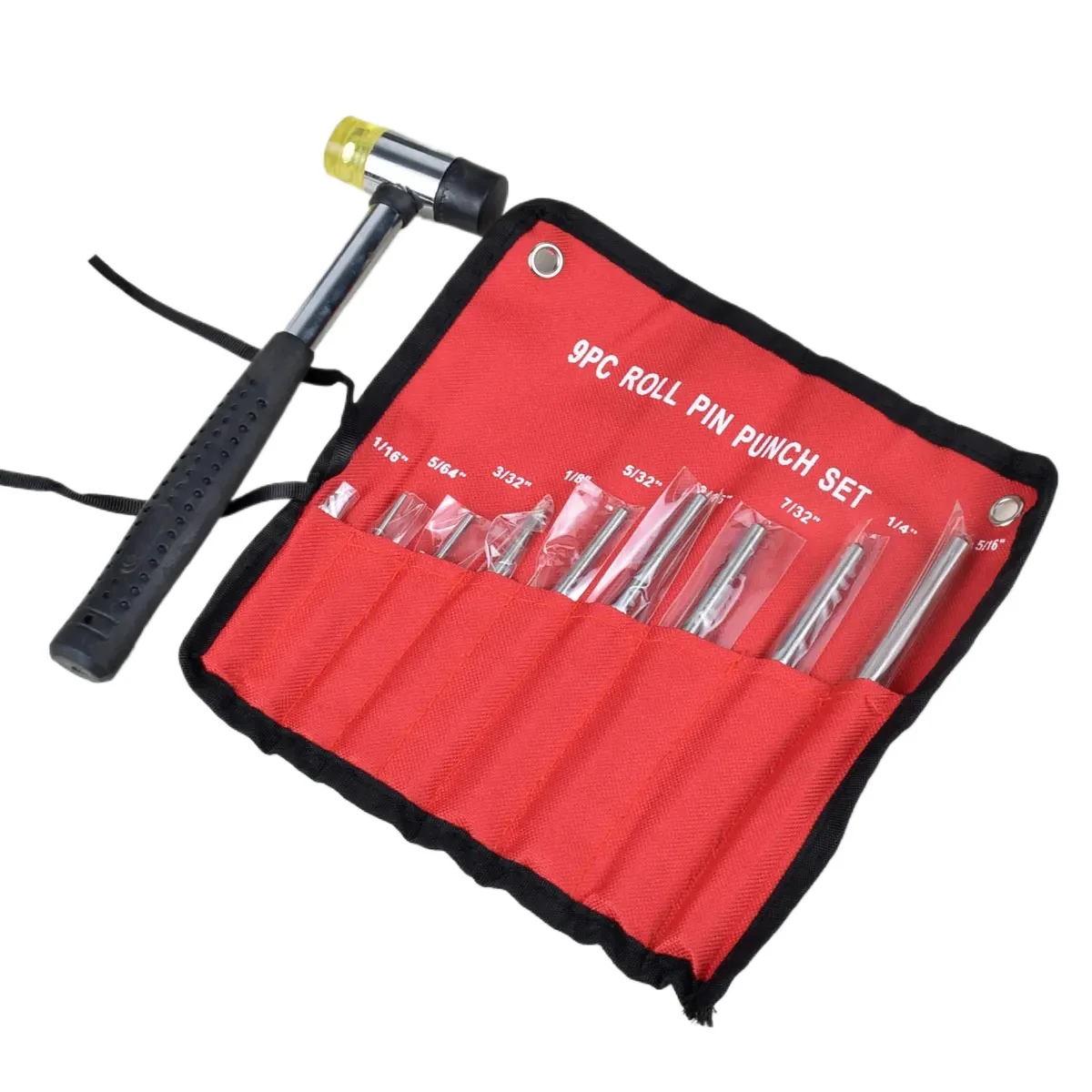 9pcs Tactical Remover Pin Punch Tools Tackle For AR15 M4 M16 Punches Knurling P*stol H*nting Accessories + Hammer