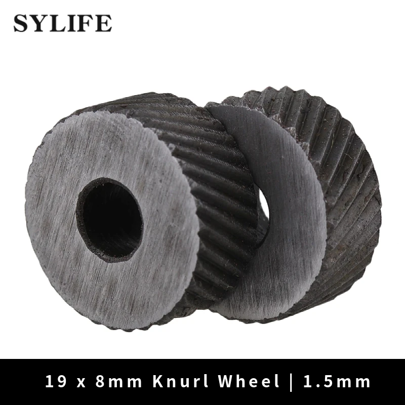 2PCS 19 x 8mm Knurl Wheel Tool Diagonal Coarse Twill Pattern 1.5mm Pitch Roller