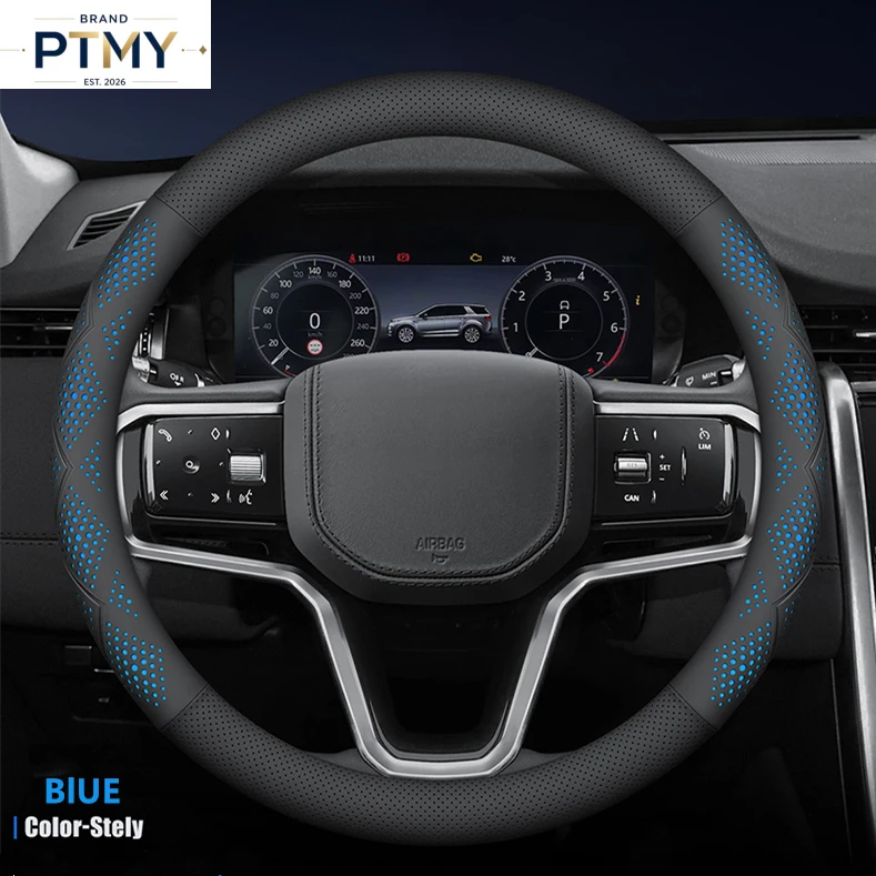 Napa Leather Car D&Round Steering Wheel Cover For VolkswagenVW Tiguan Atlas ID.4 Taos Golf Passat Jetta Polo Beetle Touareg ETC.