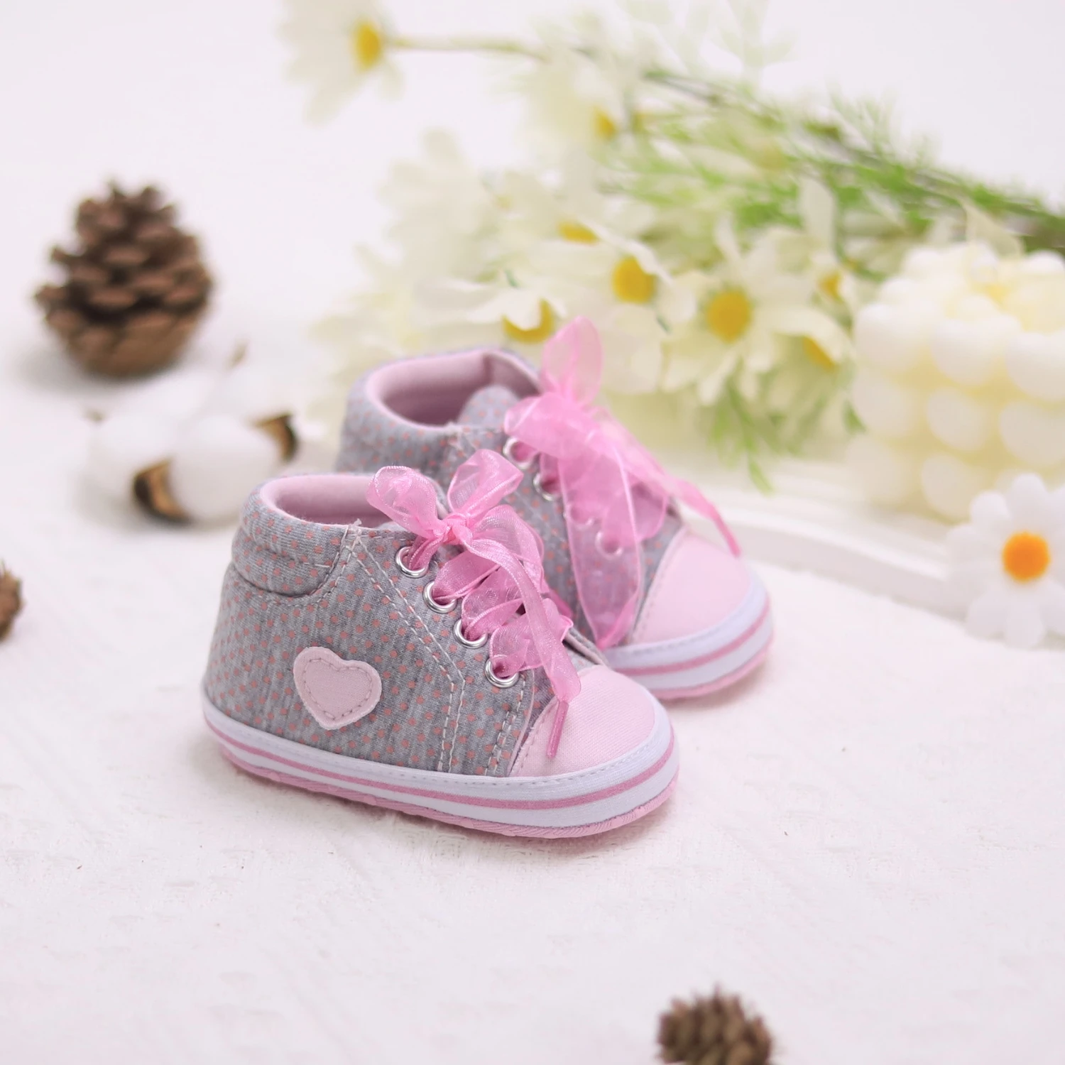 Cute Bowknot Comfortable Sneakers For Baby Girls, Lightweight Non Slip Shoes For Indoor Outdoor Walking, Spring And Autumn