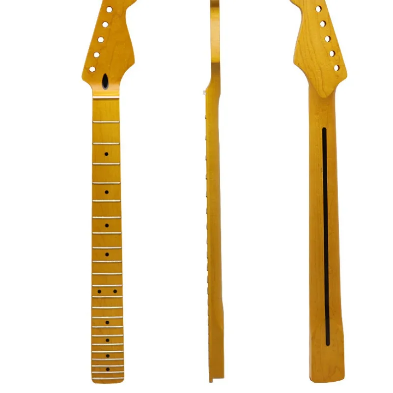 

Matte yellow 6-string 22-fret electric guitar neck peach pipe handle DIY musical instrument electric guitar accessories