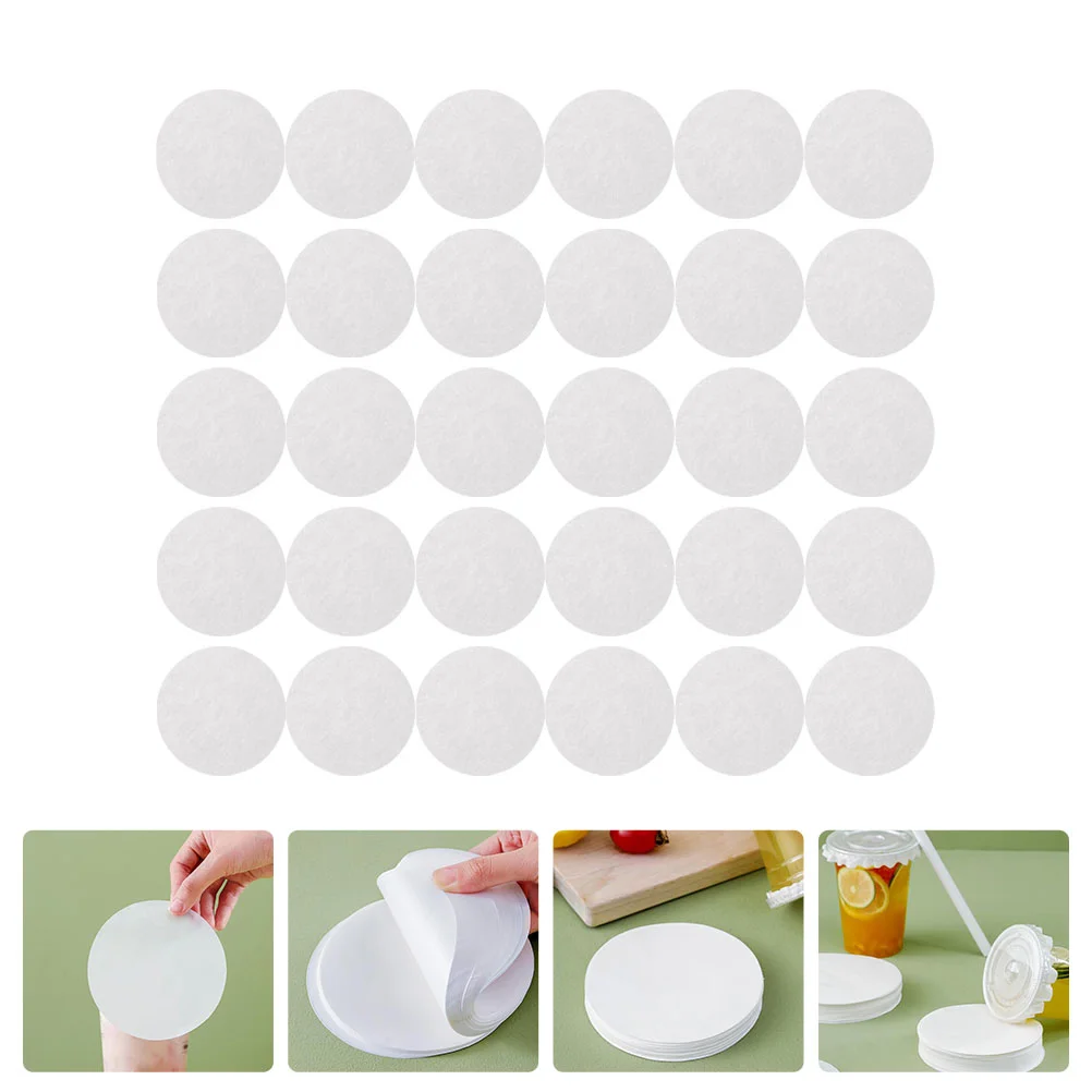 

500 Sheets Sealed Paper Drink Mats Coffee Cup Sealing Leak-proof Round Spill Films Silicone Milk Lids Papers