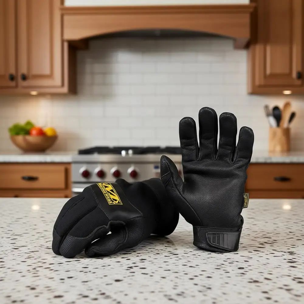 

Extreme Heat & Flame Resistant Genuine Leather Gloves - Heavy Duty High Temperature Protection - X-Large - Black