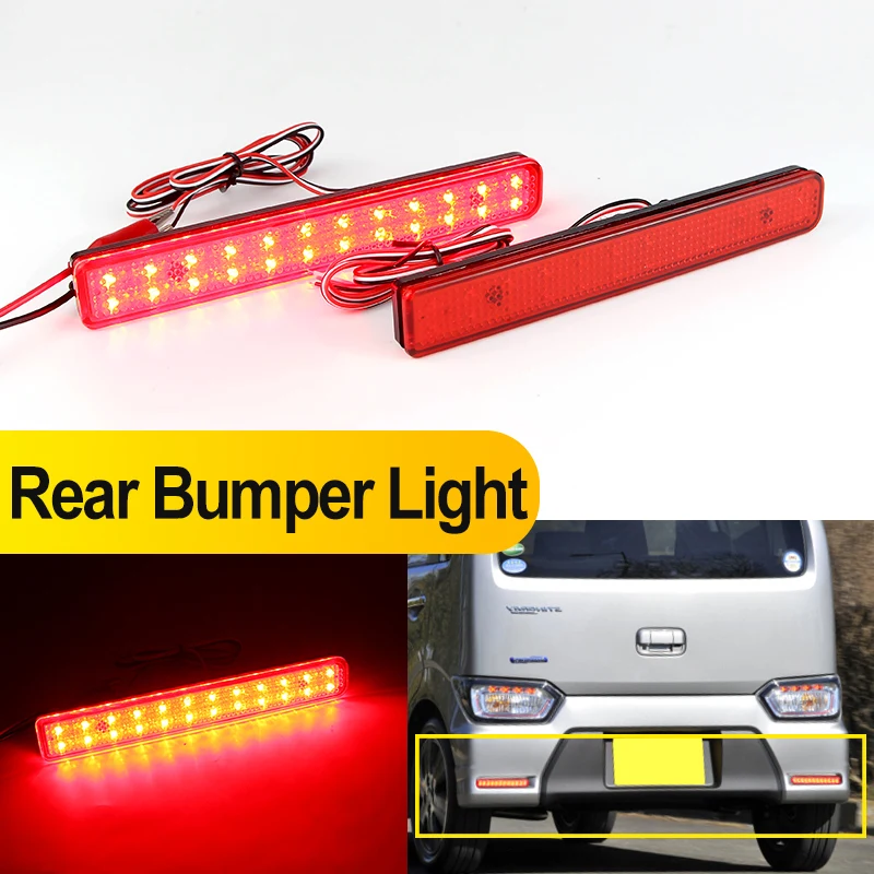 

2PCS Car Rear Bumper Led Light For Suzuki Wagon R Stingray 12V Reflector Tail Brake Stop Signal Lamp Smoked/Red Lens Fog Light