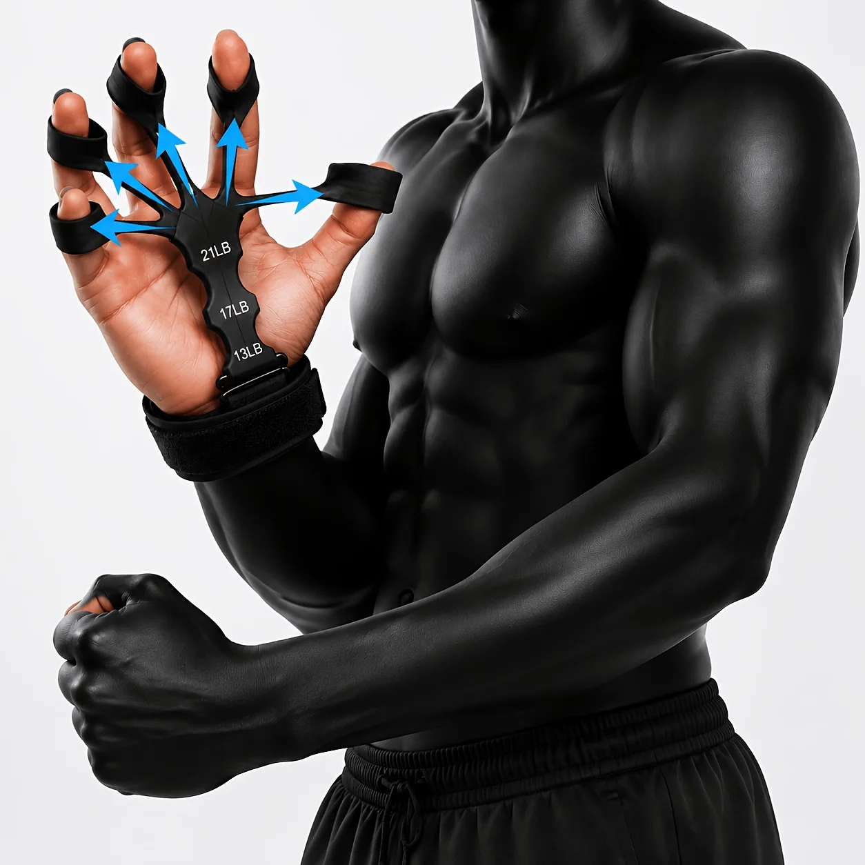 Hand Grip Exerciser Kit, Five‑Finger Trainer with Wrist Strap, Boost Finger Flexibility and Wrist Strength