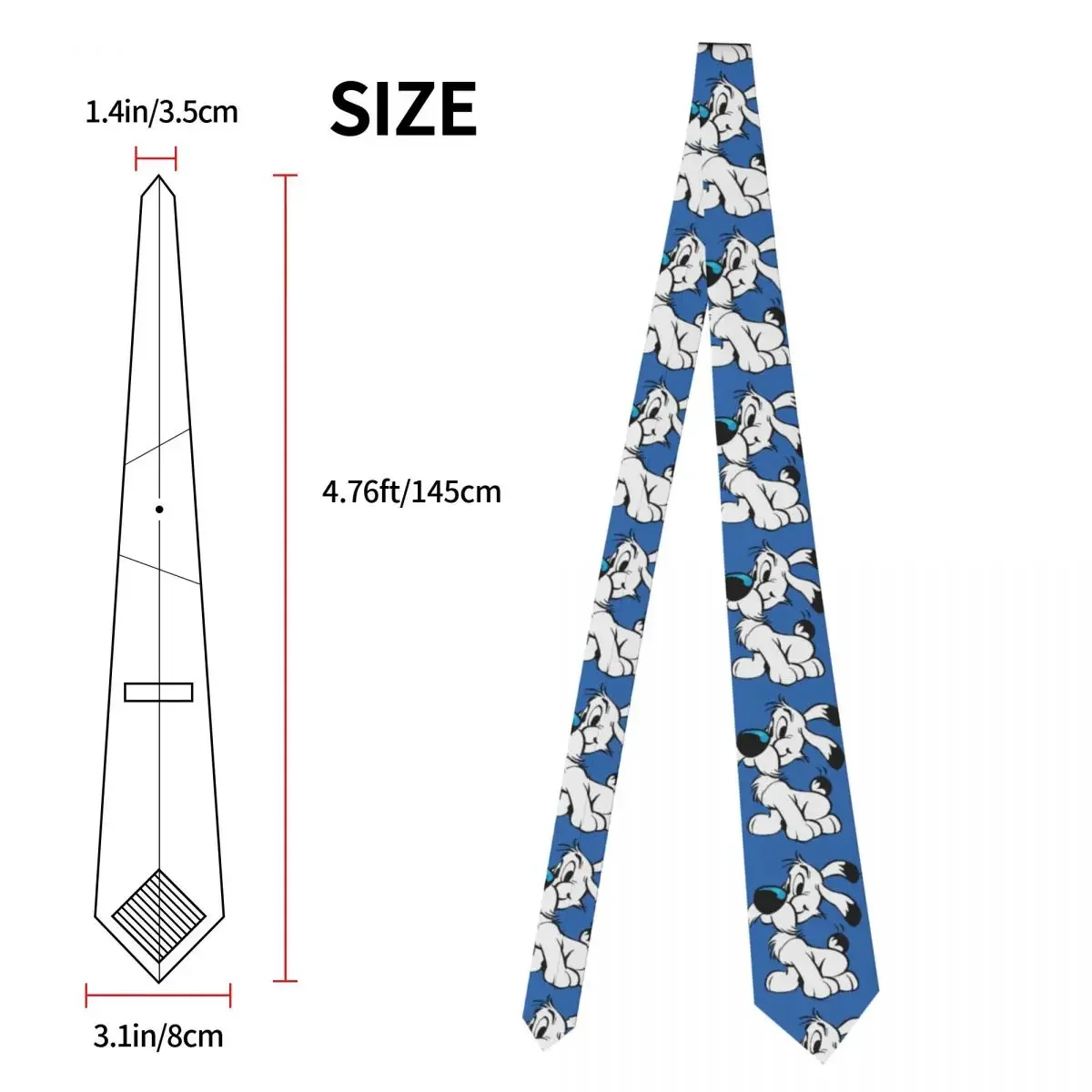 Asterix And Obelix Neckties 8 cm Narrow Dogmatix Idefix Ideafix Dog Neck Tie for Mens Suits Accessories Cosplay Props