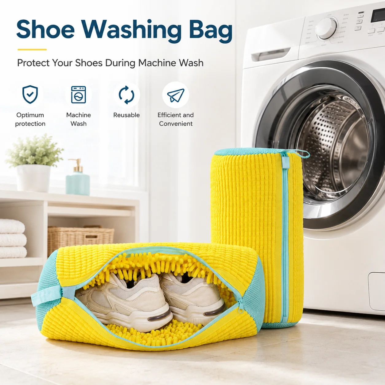 Nova Bolsa ou Escova Durável para Lavar Sapatos, Ideal para Todos os Tipos de Calçados, Perfeita para Tênis e Sapatos Casuais, Saco de Lavagem para Lavanderia