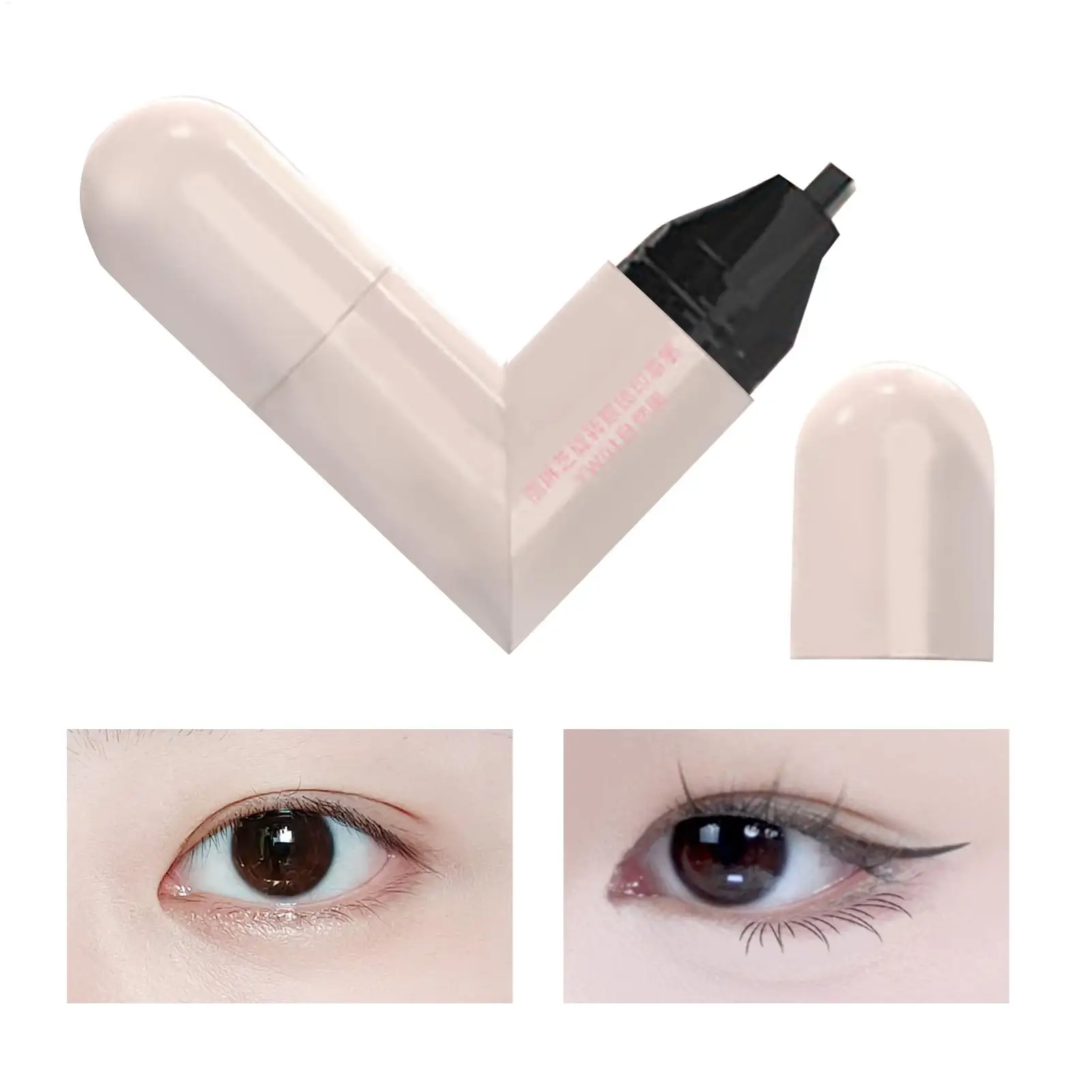 Delineador de ojos, sello de extremo de ojo alado, doble punta, maquillaje para mujer, sello de ala de extremo de ojo, plantilla impermeable, cosméticos portátiles de secado rápido