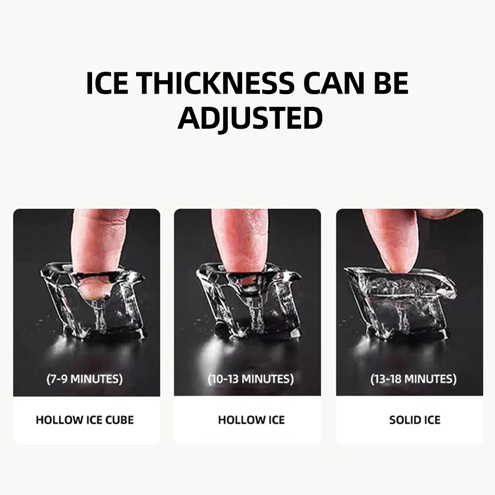 2025 25kg/24h 상업용 전기 급속 제빙기 HZB-25FS 160W 스테인레스 스틸 소재 타이밍 포함