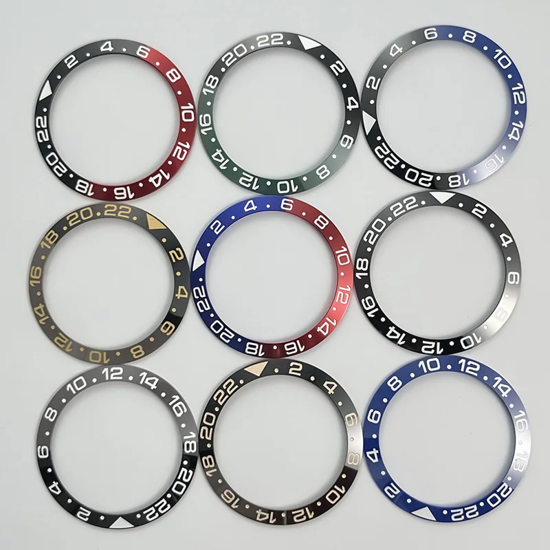 Anello per inserto lunetta per orologio in ceramica da 38 mm per cassa dell'orologio Pendenza in lega adatta per NH35 NH34 GMT Orologio da uomo subacqueo Parte Acce