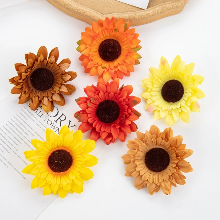 

100Pcs of Artificial Flower Silk Multicolor Gerbera Home Party Garden Wedding Decoration Halloween Christmas Bouquet Accessories