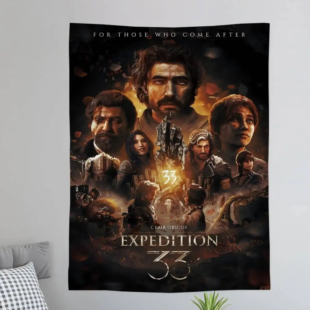 Clair Obscur Expedition 33 Colorful Tapestry Wall Hanging Bohemian Wall Tapestries Mandala Wall Hanging Sheets