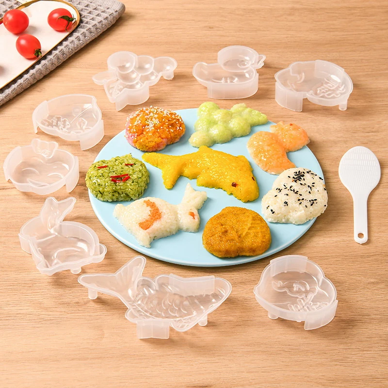 PP Rice Ball Molds DIY Rice Maker With Rice Paddle Sushi Roll Onigiri Rice Shaper Mould Kitchen Onigiri Mold Food Decor For Kids