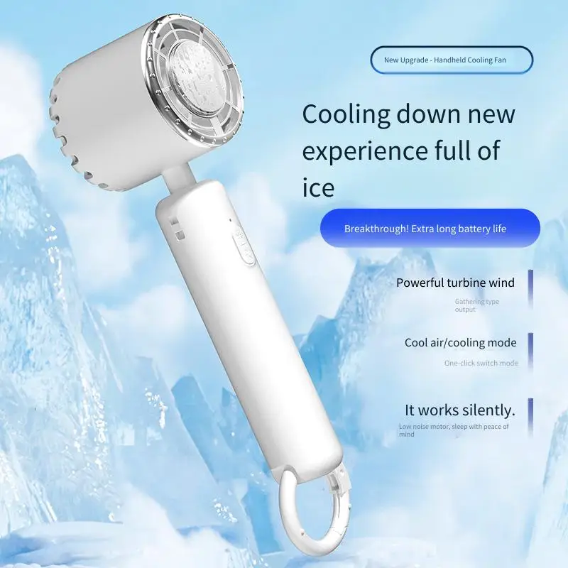 2025 New Portable USB 3-Speed Air Cooler Humidifier Fan Turbo Cool Wind Freeze Handheld Fan Compact Desktop Cooling Home/Office