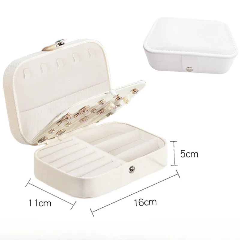 2024 Portable Jewelry Box Jewelry Organizer Display Travel Jewelry Case Boxes Button Leather Storage Zipper Jewelers