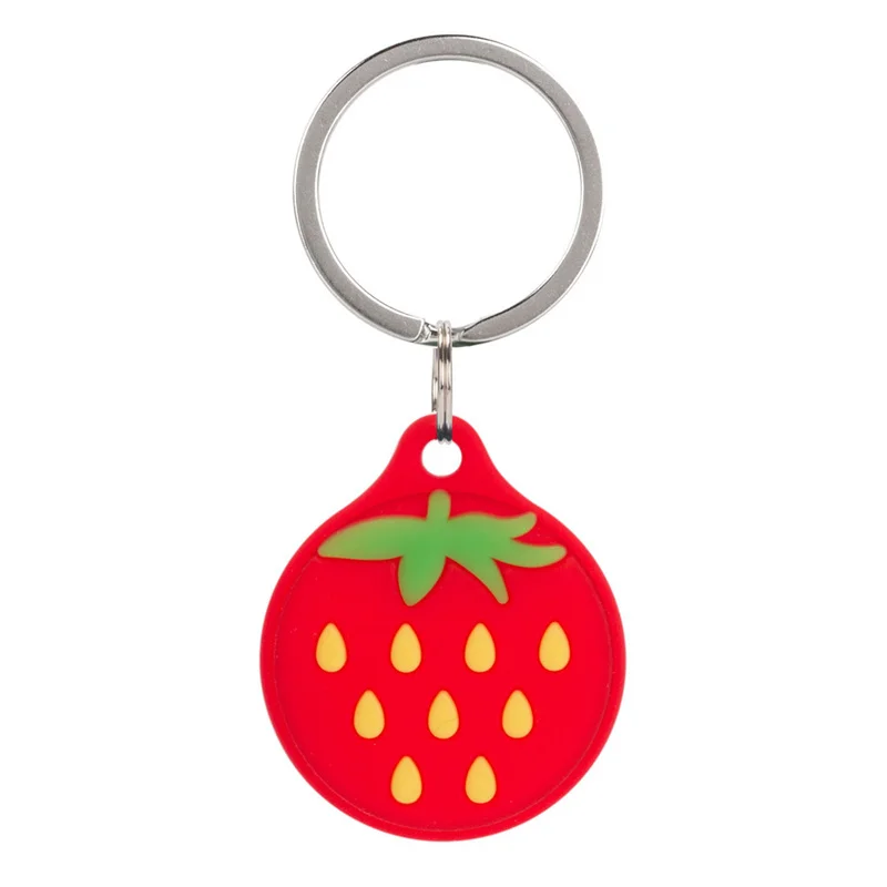 For AirTag Case Locator Cute Funny Dog Cartoon Silicone Avocado strawberryFor AirTags Locator With Keychain