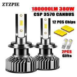 ZTZPIE-bombilla Led Canbus para Faro de coche, lámpara antiniebla de 6000 W, 9005 W, 9006 W, CSP 9012, 280W, 180 K, HB3, HB4, 3570, H1, H7, H4, H11, 380