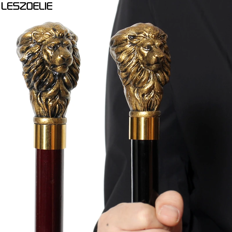 black-gold-lion-head-handle-detachable-beech-wood-walking-cane-elegant-vintage-walking-stick-men-women-cosplay-decorative-use