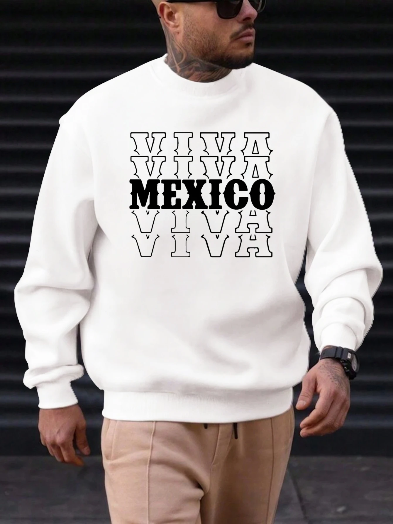 

Men's Cotton Round Neck Sweatshirt MEXICO Pattern Printing 2025 New Trending Fashion Casual High Quality Top Clothing