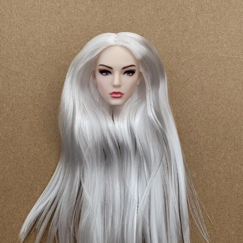 1/6 Modell-Puppenköpfe mit Sommersprossen und buntem Haar, erhältlich in den Hauttönen Braun, Weiß und Beige für die Puppenherstellung. – Detail 21