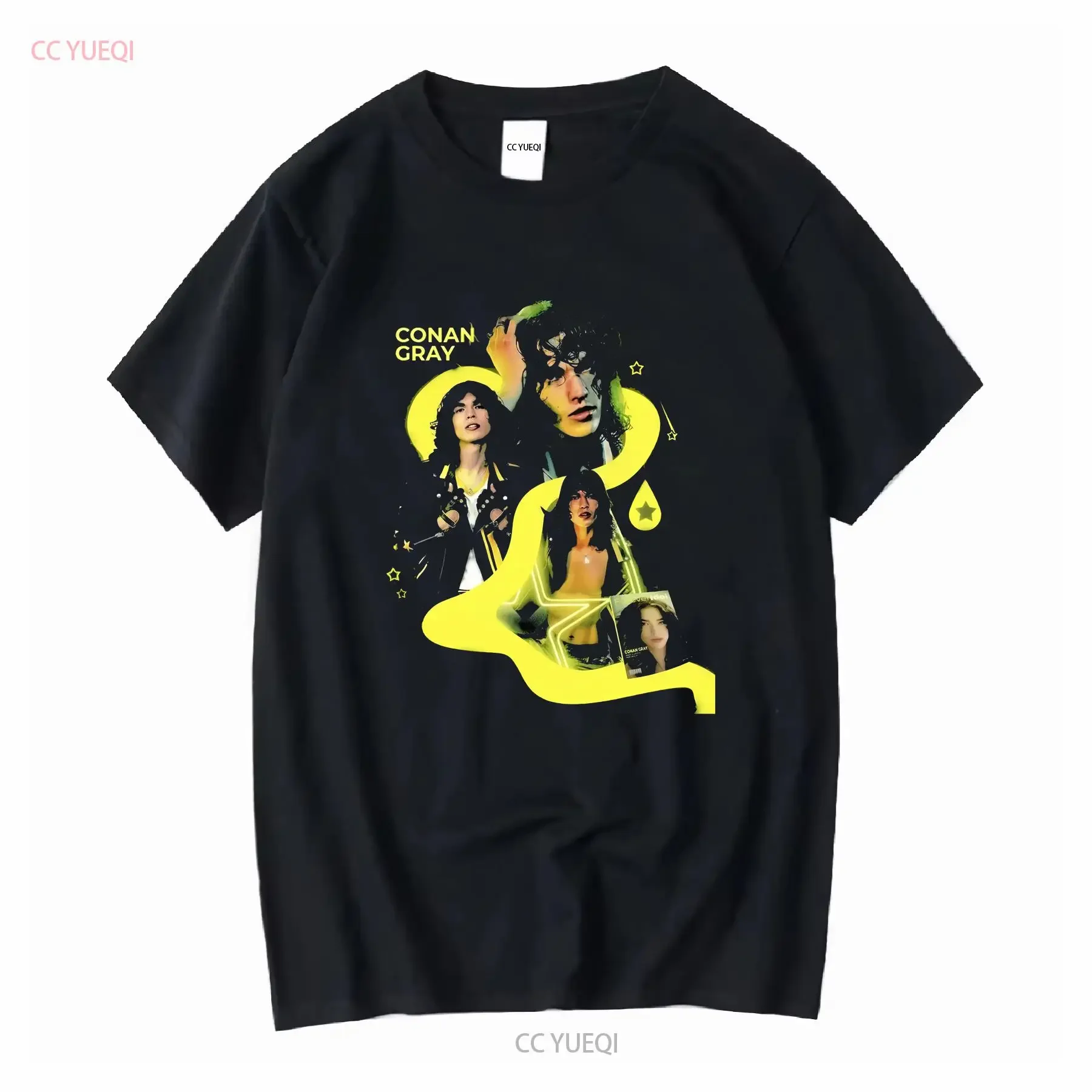 Conan Gray For Fans Schwarzes T-Shirt aus Baumwolle, S 5XL E050, lange Ärmel, Vintage, gewaschen, stilvolle Grafik, vielseitig, dehnbar, Unisex, weich