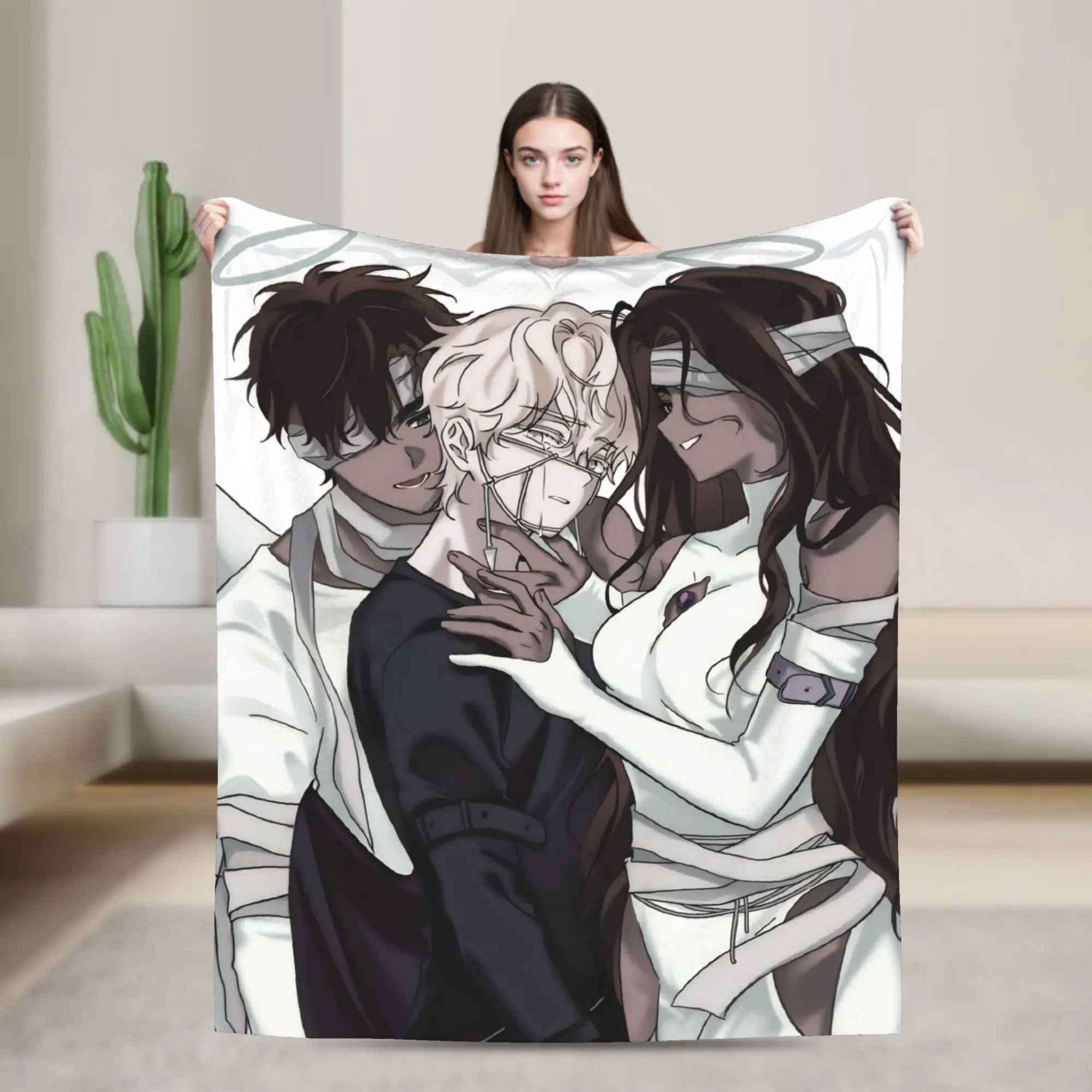 Alien Stage Anime Knitted Blanket Luka Hyuna Plush Throw Blanket Bedroom Sofa Portable Ultra-Soft Warm Bedspread