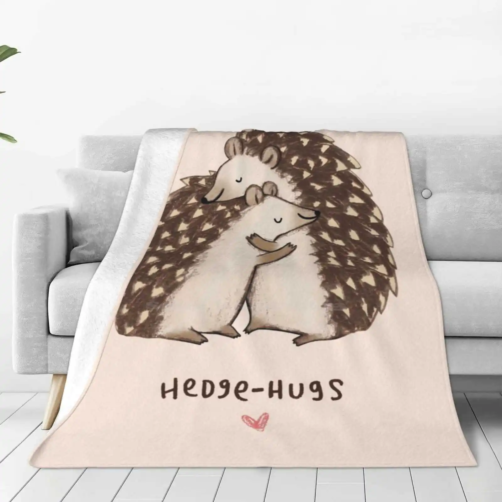 Hedge-Hugs Shaggy Throw Soft Warm Blanket Sofa/Bed/Travel Love Gifts Hedgehugs Hedgehogs Hedgepig Cuddle Squeeze Cute Kawaii