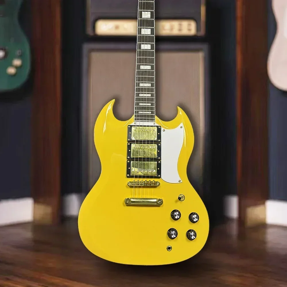 

Free Shipping SG Guitar Electric Guitar Gold Hardware 6 String Double-cutaway Design Equipped with Upgraded Accessories