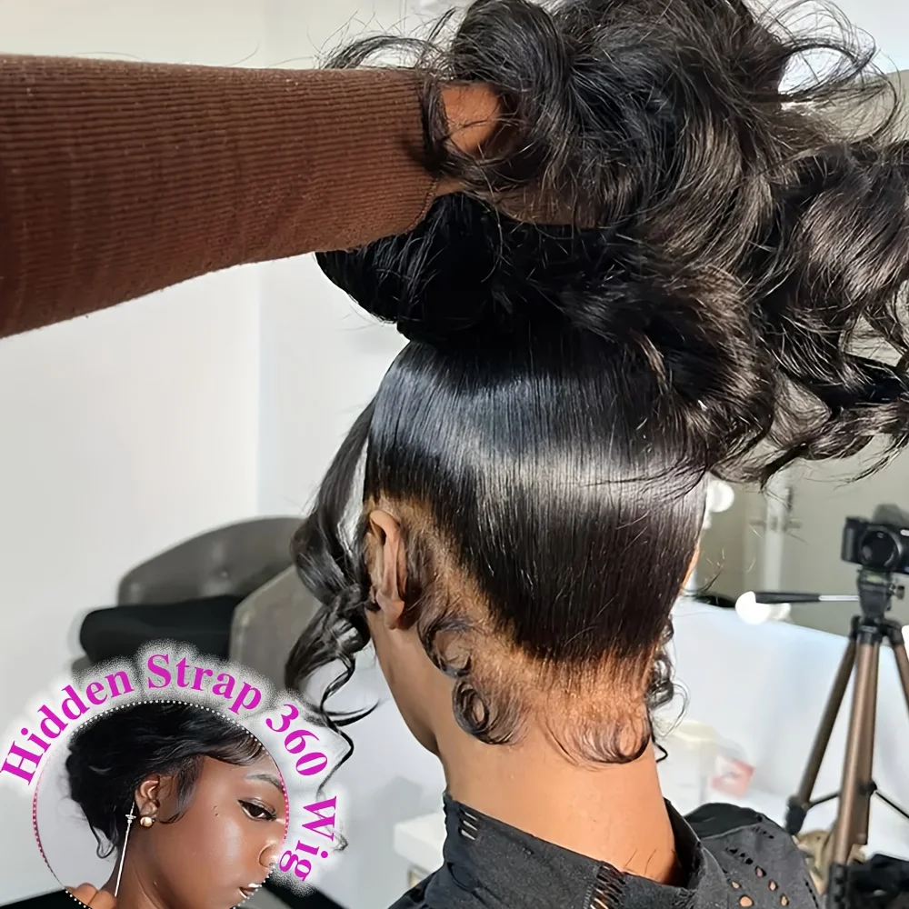 HD 360 شعر مستعار دانتيل كامل مع حزام غير مرئي 250% كثافة شعر الإنسان الجسم موجة الدانتيل شعر مستعار أمامي HD 360 الدانتيل شعر مستعار أمامي شعر الإنسان #3