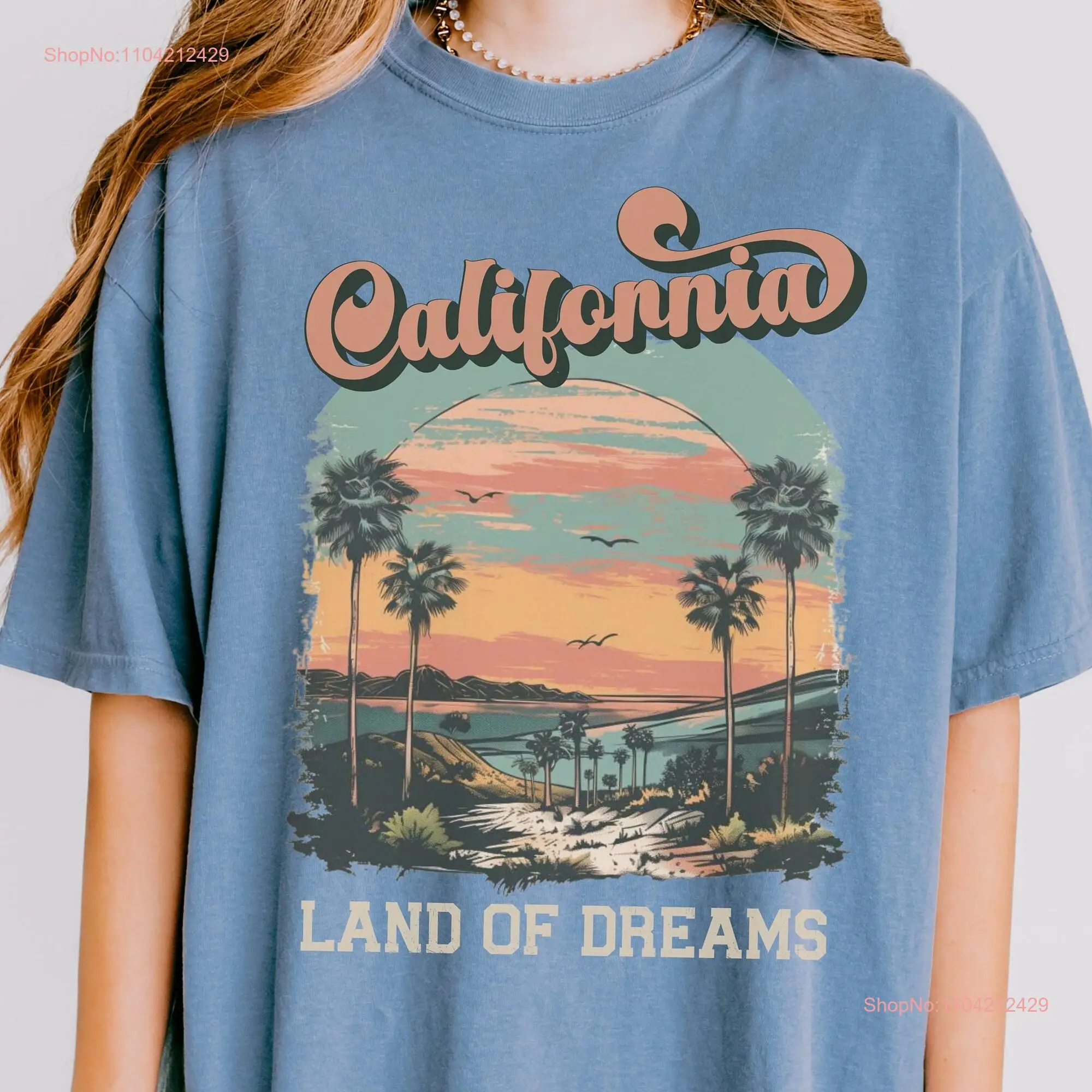 California T Shirt Vintage Vacation Comfort Colors State Retro Beach Vibes long or short sleeves