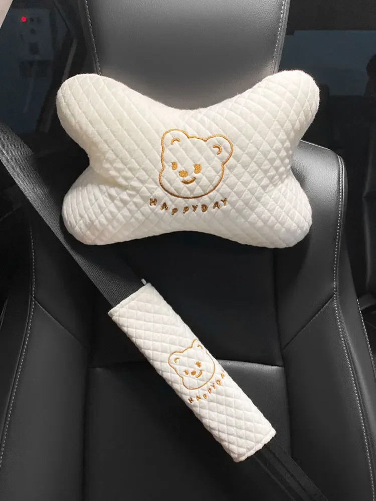 

Car Cute Headrest All-season Universal Neck Pillow Protector Car Seat Cushion Lumbar Support Cushion Seat Belt Shoulder Cover