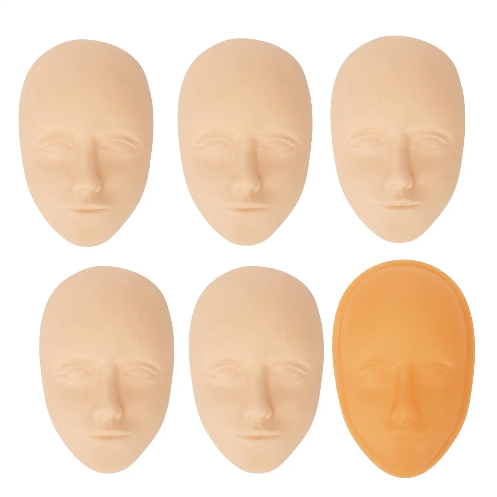 

5шт 3D силиконовая татуировка для практики лица микроблейдинг тренировочная кожа с оранжевой поддержкой