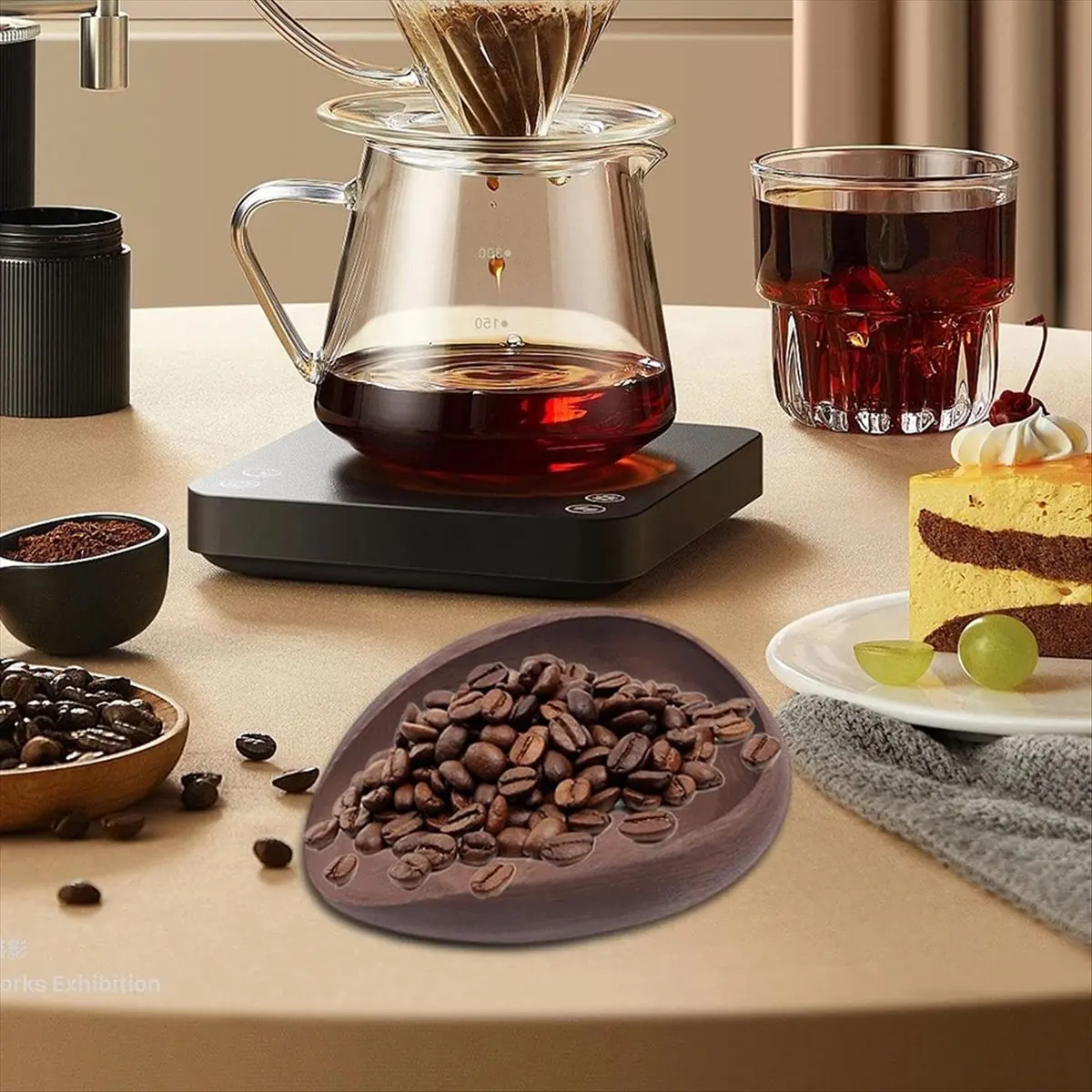 Coffee Bean Cup Weighing Tray Multipurpose Utensil Wooden Weigh Vessel Coffee S Tray for Kitchen Restaurant Home