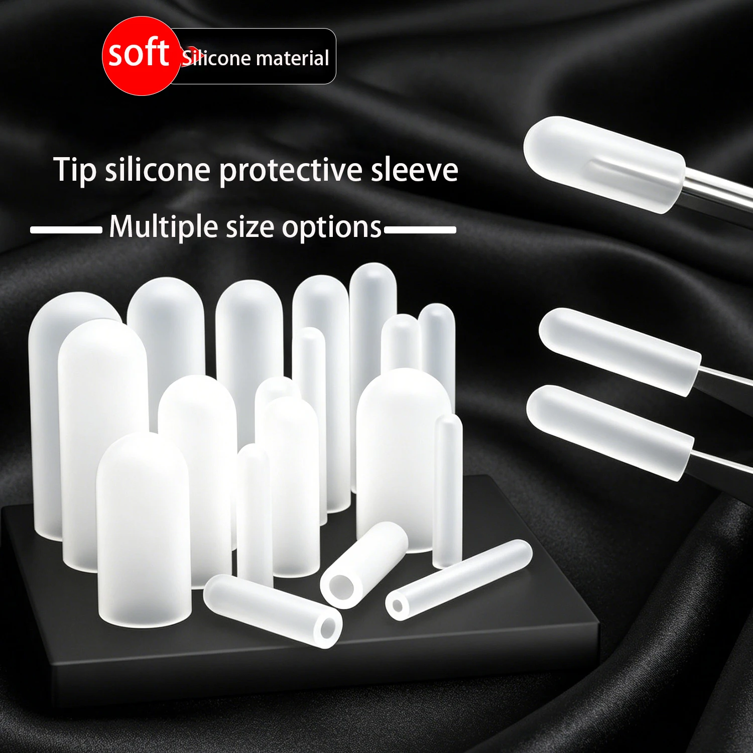 50/100pcs Dispensing Needle/Glasses Leg/Tweezers Silicone Cap, Milky White Silicone Needle Protective Cap, Leak-Proof Maintenanc