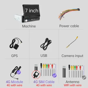 Rádio do carro CarPlay Player multimídia, navegação GPS, tela retrátil IPS, 1 din, Android 12, áudio universal, vídeo, 5G, Wi-Fi, BT 10 principais vendas multimidia retratil - №8