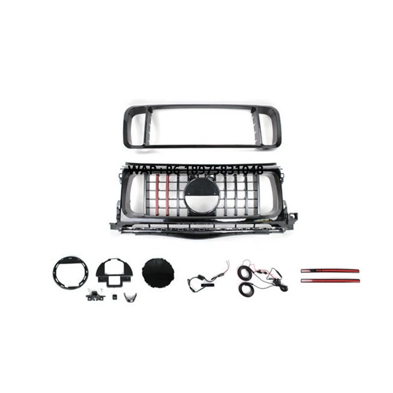 

Обновленная передняя решетка радиатора R B900 Style из сухого карбона для W464 G63 G500 2019-2024, карбоновые детали