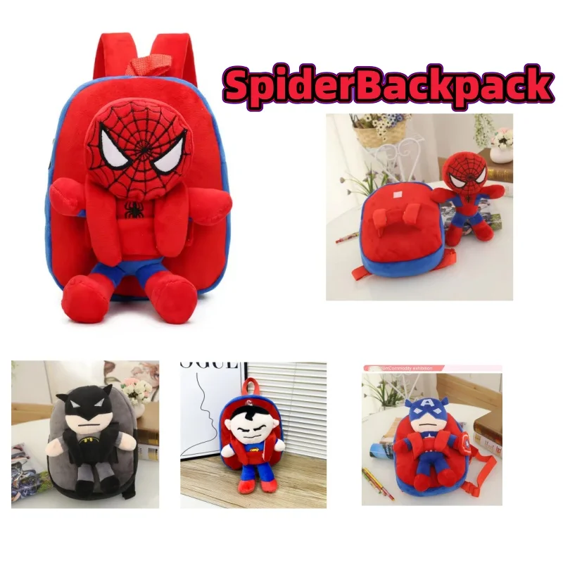 

Marvel Series Spider Cartoon Anime Fashion Personality Plush Toy Children Leisure Cute Kindergarten Backpack Holiday Gift