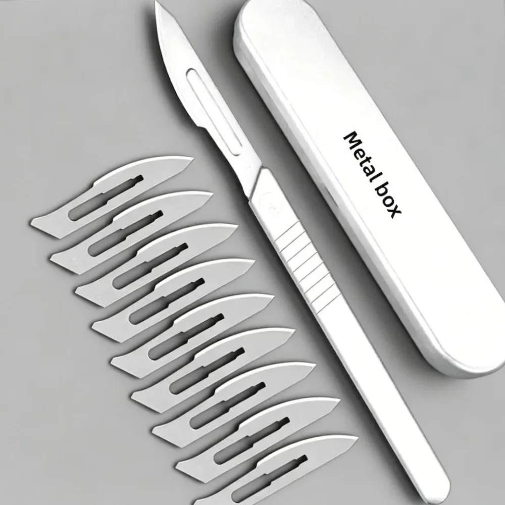 Dental Scalpel Handle No.3/4/7 with Blades No.10/23 Stainless Steel Carbon Steel Dissection Cutting Tool for Oral Surgery Lab. view 5