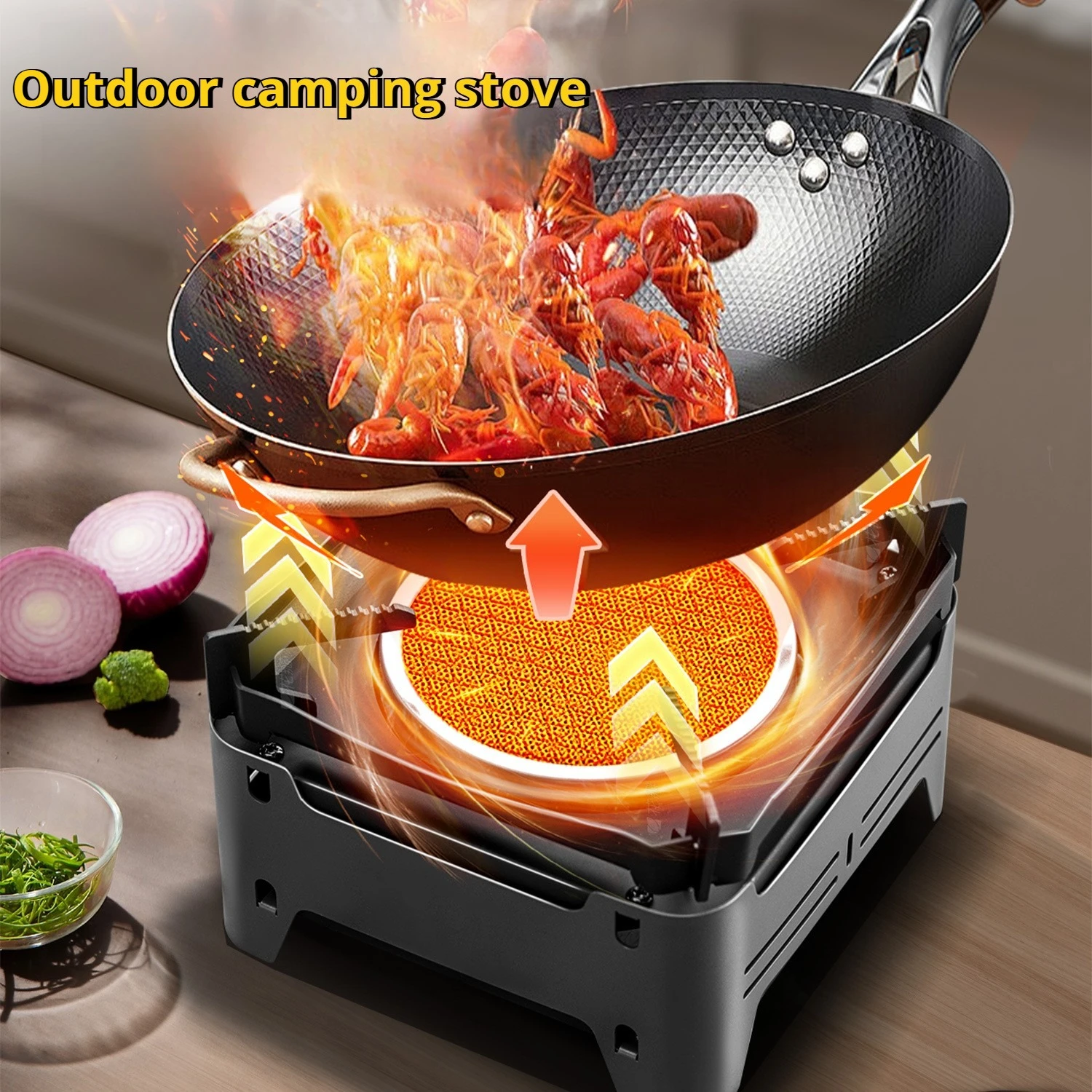 2400 واط المحمولة موقد للتخييم في الهواء الطلق موقد غاز مع الإشعال الإلكتروني لحديقة نزهة شواء وغليان المياه في حالات الطوارئ #2