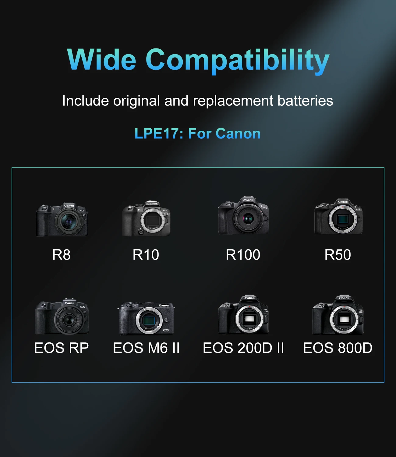 Зарядное устройство PD с двумя слотами USB-C мощностью 20 Вт для LP-E17, с интеллектуальным цифровым дисплеем, для Canon R8, R50, R100, R10, RP, T8i, T7i, SL2, 77D, M6