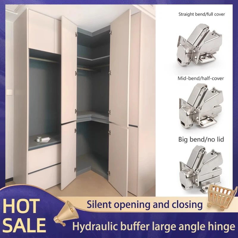 

Corner Cabinet Linkage Door Hinge 135 Degree Large Angle Hinge 165 Degree Cabinet Wardrobe 90 Degree Folding Linkage Hinge
