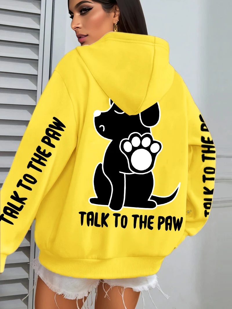 

3D Print Cartoon Dog Graphic Women's Hoodies Fashion Outdoor Street Hip Hop Y2k Style Tops Creative Design Long Sleeved Clothing